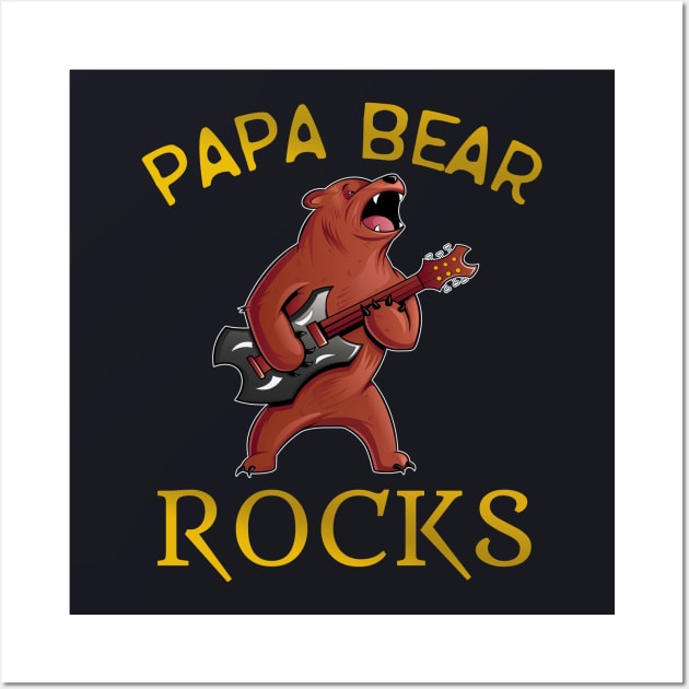 Papa Bear rocks gifts for fathers Wall Art by Foxxy Merch